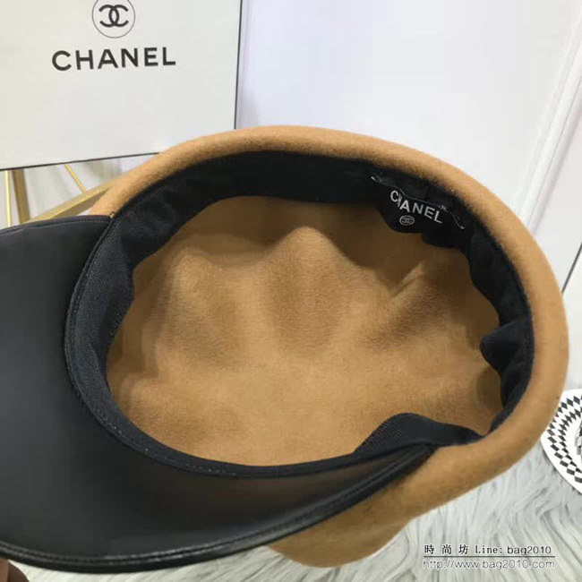 CHANEL香奈兒 秋冬新品 高端原版最新貝雷帽 百搭八角帽 皮帽簷鴨舌帽 LLWJ7000